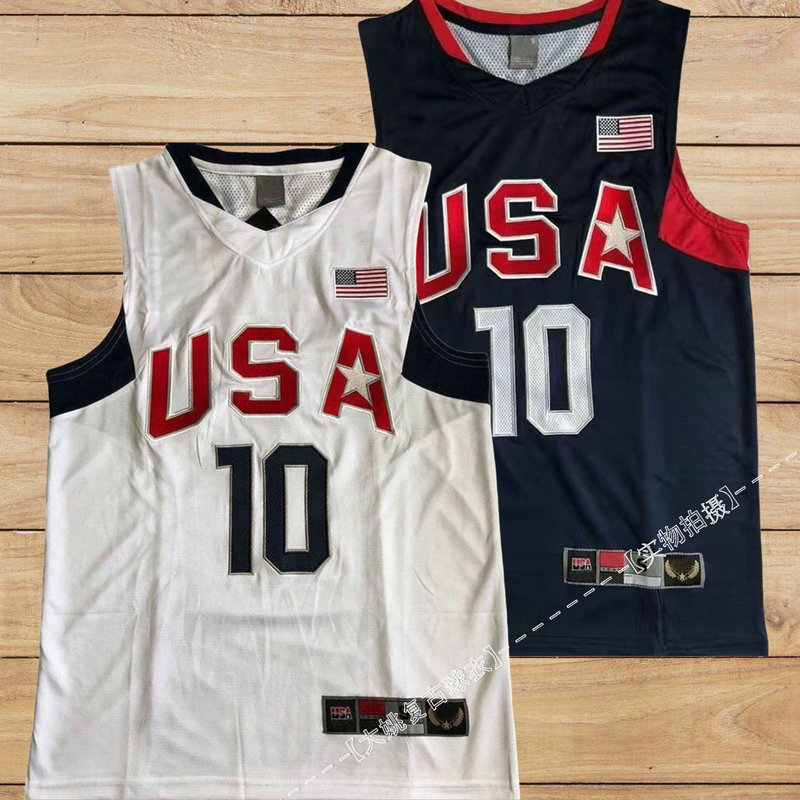 Embroidered Version 2008 Usa Dream Team 10 Kobe Bryant Retro Jersey Fully Embroidered Mesh Basketball Jersey Vest Embroidered Version 2008 Usa Dream Team 10 Kobe Bryant Retro Jersey Fully Embroidered Mesh Basketball Jersey Vest