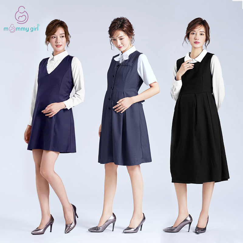 Maternity Professional Dress, Mid-Length, Over-The-Knee, Suitable for Civil Servants, Teachers, and Job Interviews, Formal Workwear, Spring and Summer