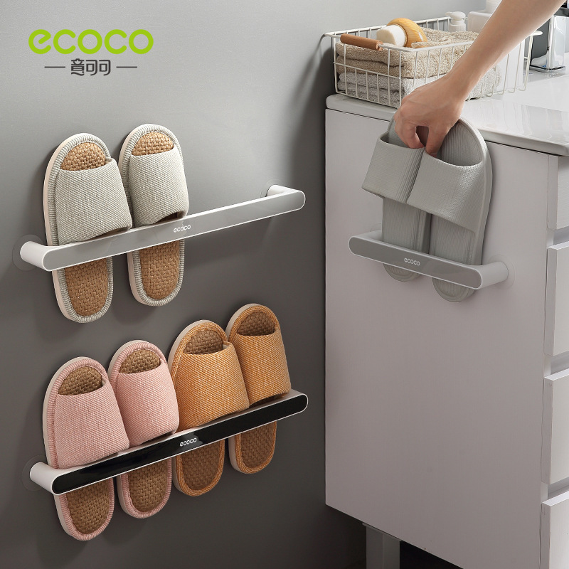 ECOCO bathroom slippers rack wall-mounted powder room punch-free rack door behind the door shoe storage artifact