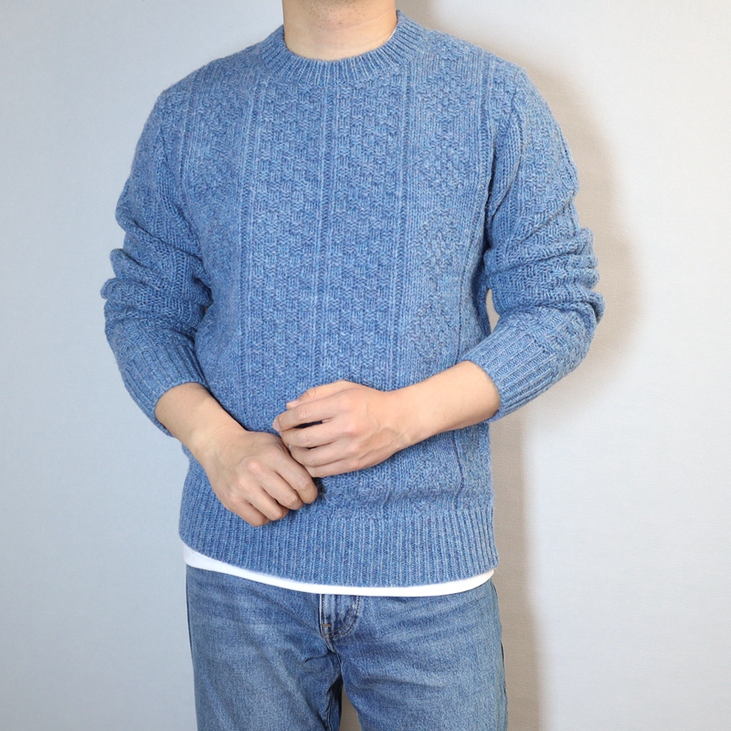 Wallacebarnes High-End Retro British Yorkshire Pure Goat Wool Sweater Guernsey Sailor Fisherman Jcrew