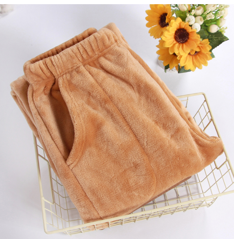 Mùa thu và mùa đông quần flannel pyjama nam nhung dày ấm áp rộng lớn cộng với phân bón giản dị cộng với quần nhung nhà quần đũi nữ