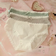 Mềm mại và ấm áp cao cấp cotton nghệ thuật ren nhỏ tươi ren ren phụ nữ thắt lưng thấp - Vòng eo thấp