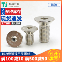 M2M2 5M3M4M8 Pengchi nickel plated 10 9 grade high strength alloy steel flat countersunk head hexagon screw bolt