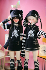 Одежда для кукол BJD （菜包猪肉铺）bjd4分熊妹熊蛋兔豆豆mddmsd娃衣 猫兔游戏