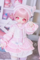 Одежда для кукол BJD （菜包猪肉铺）bjd4分6分熊妹兔豆豆娃衣套装 天使病