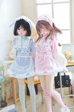 Одежда для кукол BJD （菜包猪肉铺）bjd4分熊妹兽兽mddmsd娃衣套装 兔兔的一天