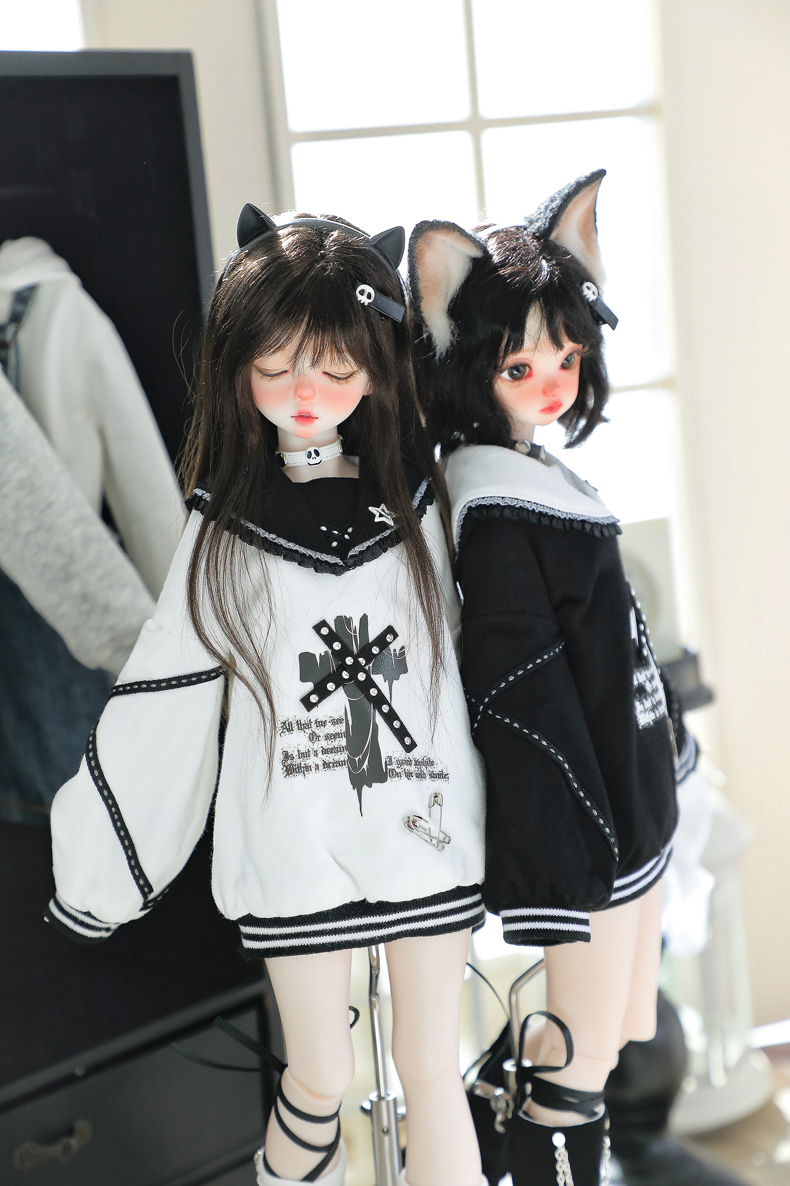 Одежда для кукол BJD （菜包猪肉铺）bjd4分mddmsd熊妹兽兽娃衣套装无序圣音