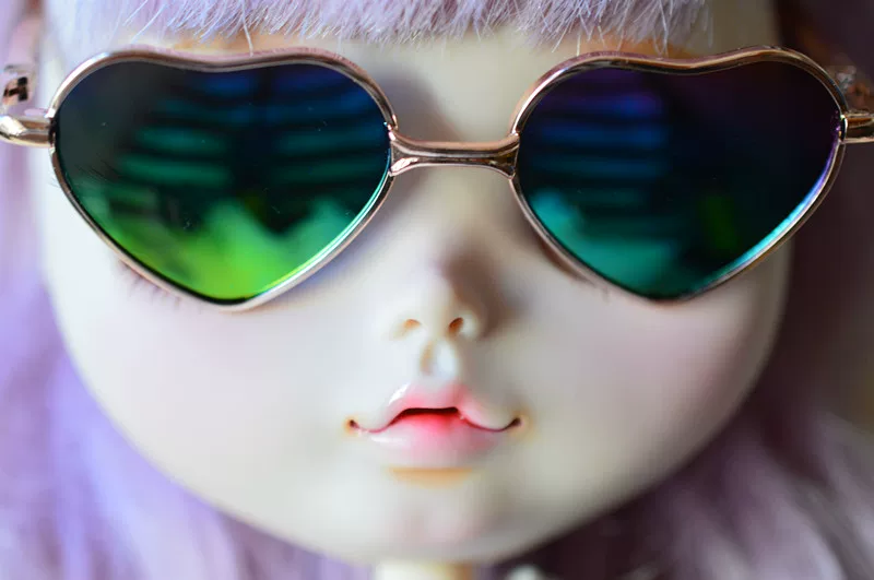 Кукла Blythe маленькая тканьная povz pullip может подарить очки очки в виде сердца любви