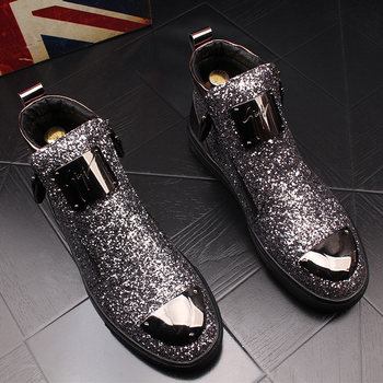 European station rivets and sequins personalized style heightening casual shoes