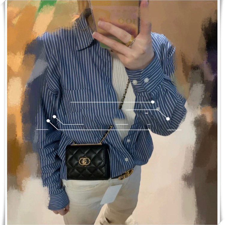 22S Spring/Summer New Style Small Chanel-Style Quilted Lambskin Cc Box Mini Bag Square Chunky Single Shoulder Crossbody Chain Women's Bag