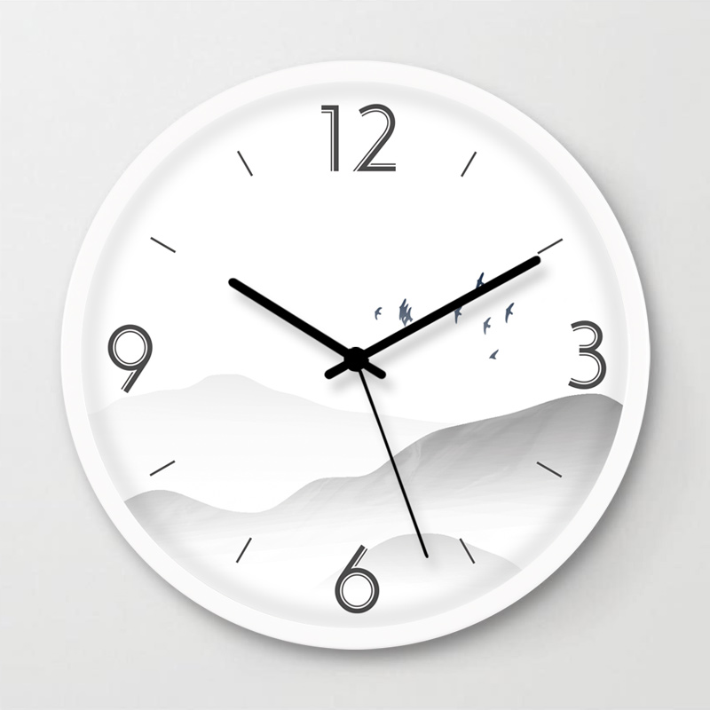 TQJ Mute Creative Wall Clock Household Fashion Clock Hanging Wall Bedroom Personality Art Quarter Watch