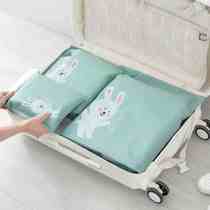Cartoon waterproof zipper storage bag Bundle pocket Home travel suitcase Sub-packing finishing bag Set travel