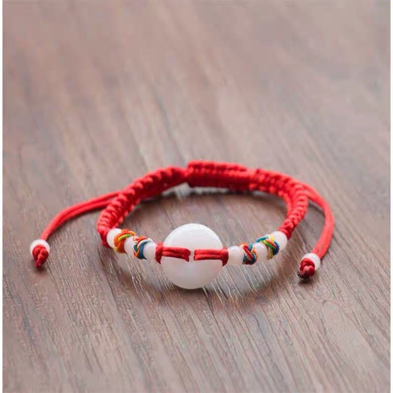 Han Edition of the simple fashion foot hands-on student couple girl and man and woman hand-knit red rope