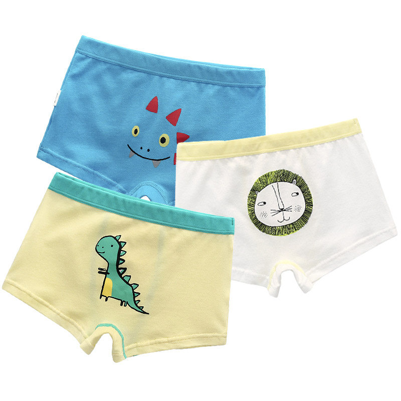 You Beiyi Children's Underwear Boys Boxer Shorts Boxer Shorts Cartoon Underpants Little Boys Medium and Big Kids Shorts 3 Pack