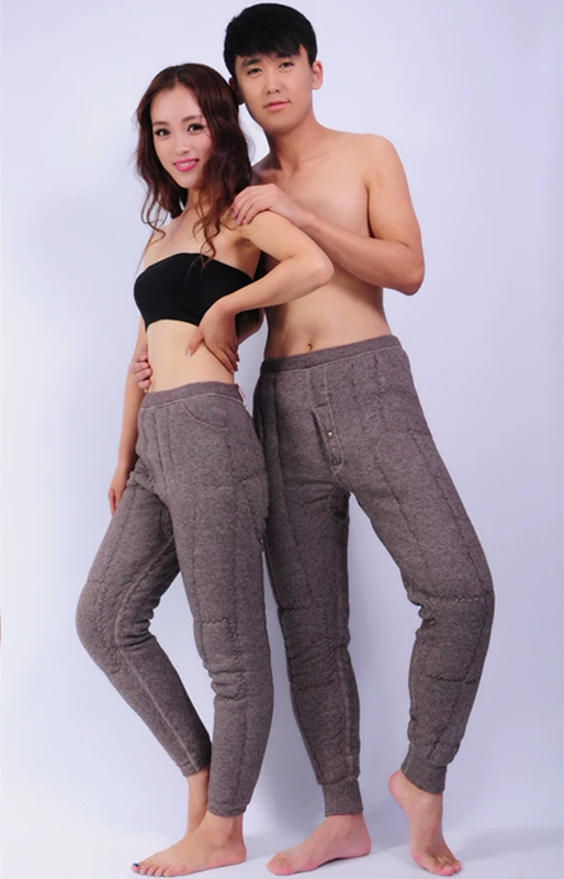 Nội Mông và trung niên già ba lớp dày quần lạc đà eo cao lỏng lẻo nam và nữ quần len ấm cộng với phân bón để tăng