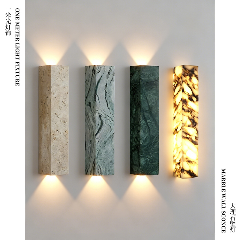 【1.0m Light】High-End Long Strip Marble Bedside Wall Lamp, Wabi-Sabi Style, Minimalist Living Room, Entrance, Staircase Wall Lamp 【1.0m Light】High-End Long Strip Marble Bedside Wall Lamp, Wabi-Sabi Style, Minimalist Living Room, Entrance, Staircase Wall Lamp