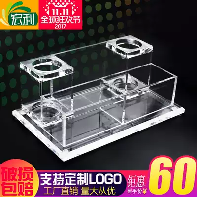 Acrylic transparent microphone stand KTV room desktop phone stand Hotel Hotel Crystal seat custom