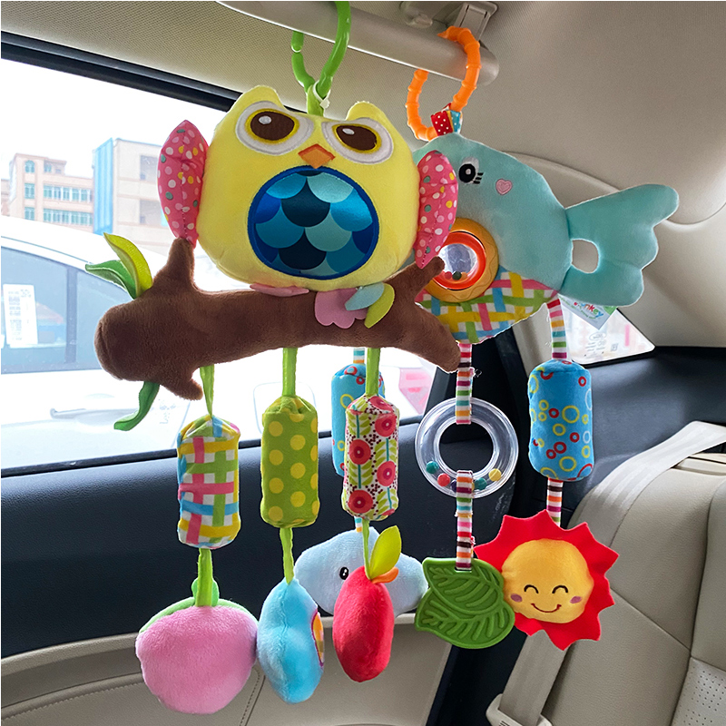 Baby toy bedside music bell cart pendant 0-1 year old puzzle 3-6-12 comfort newborn baby car plush doll