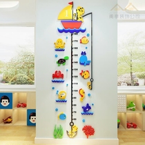 Height stickers do not hurt the wall acrylic 3d three-dimensional height measurement baby children height cartoon height wall stickers