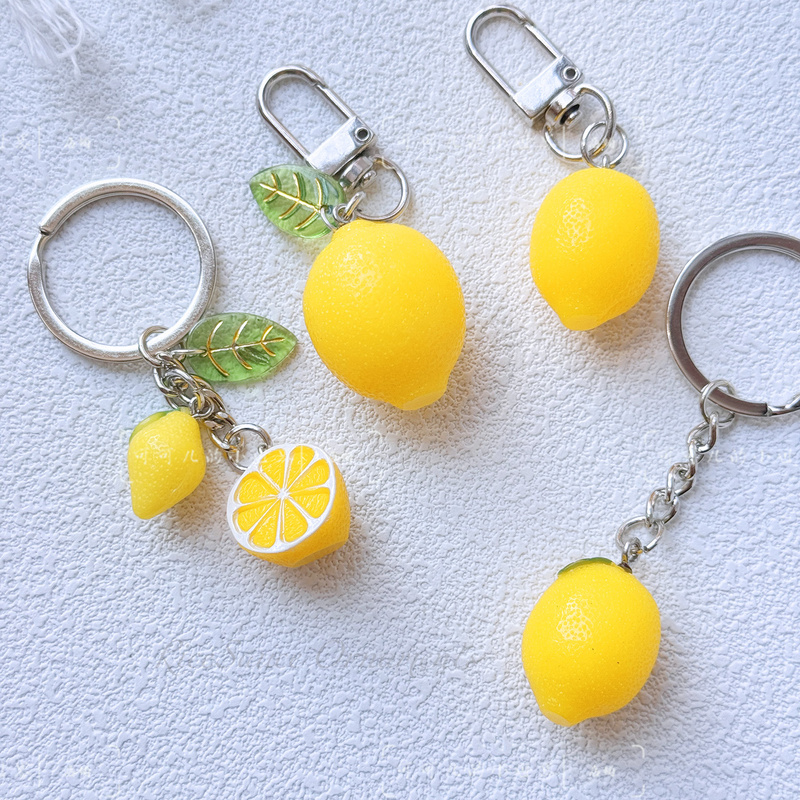 Cute Realistic Lemon Slices, Lemon Slices, Grapefruit Keychain, Bag Pendant, Blessing Message, Couple, Student, Holiday Gift