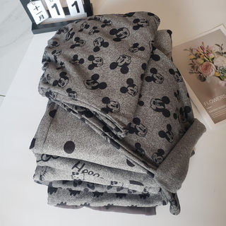 Autumn and Winter Thermal Velvet Pajama Pants for Women, Loose Straight-Leg Long Pants, Warm and Heat-Generating, Thin Velvet Home Pants, Cartoon Warm Pants