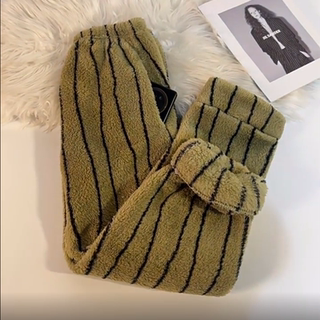 Men's Coral Fleece Sleep Pants, Unisex Couple Pants, Winter Thickened Warm Casual Pants, Loose Large Size Home Pants