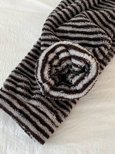 Coral velvet striped pajama pants for women, autumn and winter double pocket thickened flannel warm pants, Korean style home pants