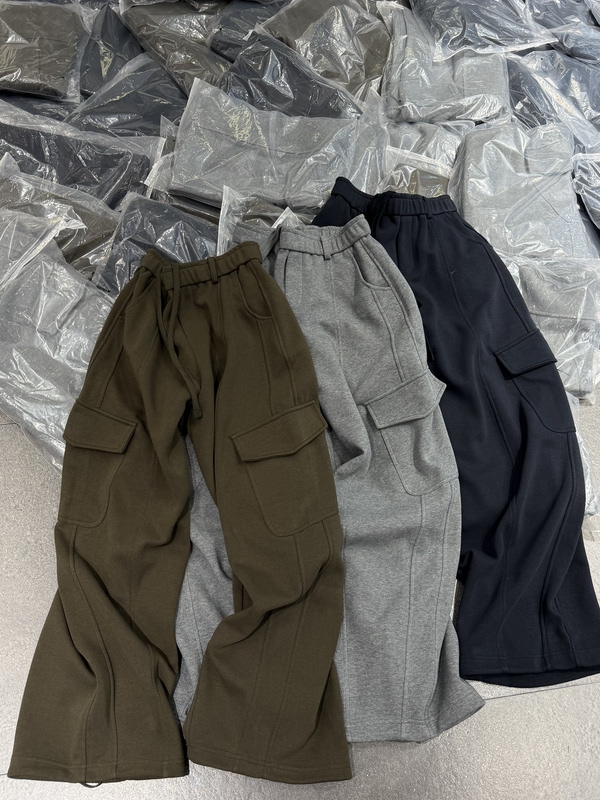 Cosmic Store 2026 Autumn/Winter New High-Quality Simple Drawstring Elastic Waist Cargo Pants with Adjustable Cuffs Sweatpants