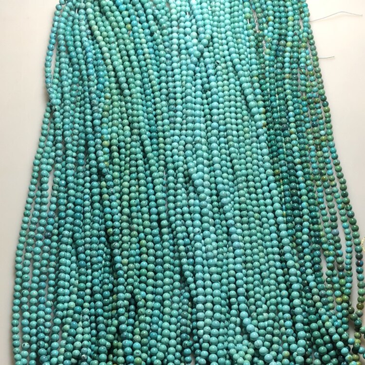 Pure natural mineral green pine stone millet pearl necklace multi-circle hand-made hair dressing chain