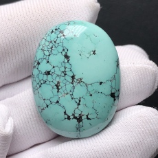 Ювелирные камни 精品瓷釉级绿松石戒面裸石5.51g