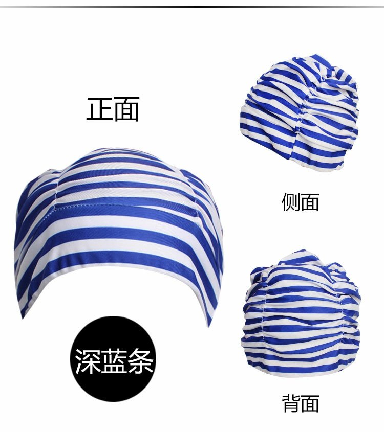 Mũ bơi dài cho nữ mới Xu hướng thời trang mũ xếp li Mũ bơi màu sắc thiết bị bơi bên suối nước nóng - Mũ bơi mũ bơi nữ