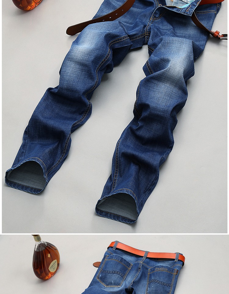 Lgnace Lee Spring Men Quần jean thẳng Slim Quần trẻ trung Cowboy Đầu mùa hè Casual Mặc nam - Quần jean quần jeans nam