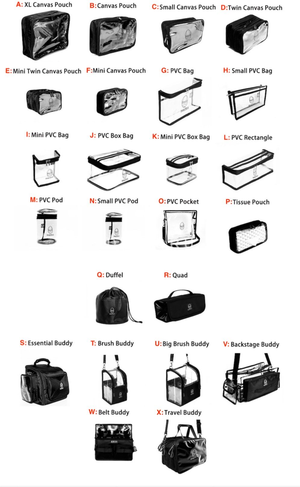 MYKITCO Transparent PVC Makeup Brush Package Containing kit Field Package Kit