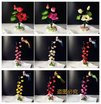 Hotel Japanese-style cold food sassy platter creative embellishment Lotus set decoration flower artistic conception simulation bird pieces