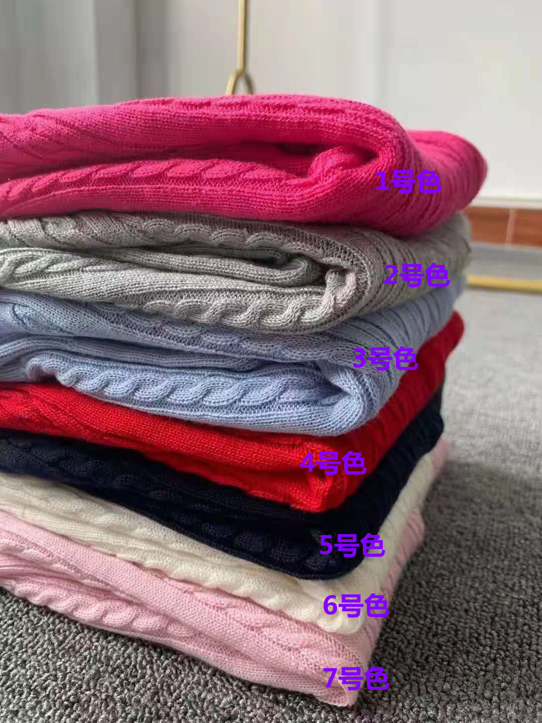 Off White (Color 6)Autumn and winter RL girl pure cotton Long sleeve Twist Hemp flowers Weave knitting Cardigan    girl Versatile sweater   Air conditioning shirt