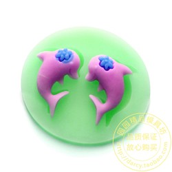 Cute dolphin mold chocolate/fondant/ultra -light clay/cake baking tool/food silicone mold