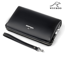 New handbags men's leather handbags business casual handbags cowhide fashion clip bag men's bag combination lock