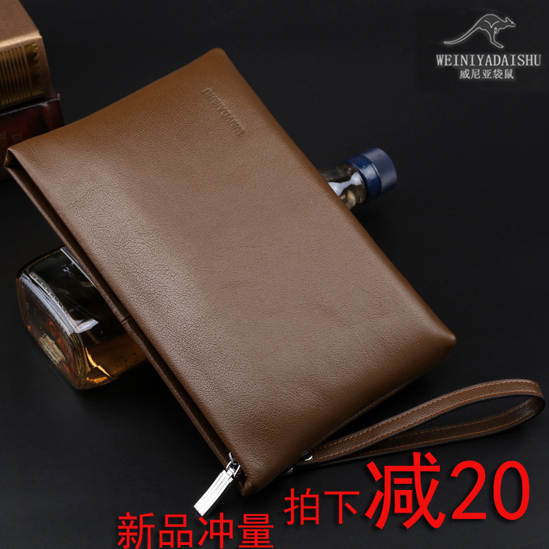 Handbag Men's Head Layer Cow Leather 2017 New Fashion Envelope Handbag Handbag genuine leather vnQ0896Pk