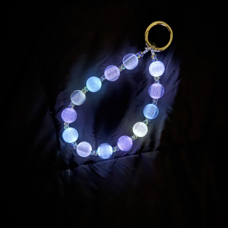 New Simple and Dreamy Luminous Beaded Mobile Phone Pendant Keychain Bag Accessory Hand Chain Luminous Beads
