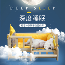 Pull the dog bed Teddy dog kennel Four Seasons universal warm pet dog bed off the ground wooden bed large small dog cat nest