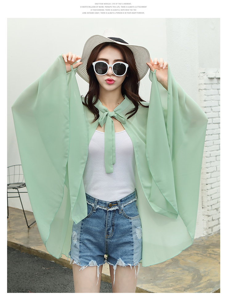Xia mã lớn áo thun voan chống uv cardigan phụ nữ cưỡi dù để che nắng quần áo chống nắng lỏng 200 pounds mỏng khăn choàng áo quần ống suông nữ