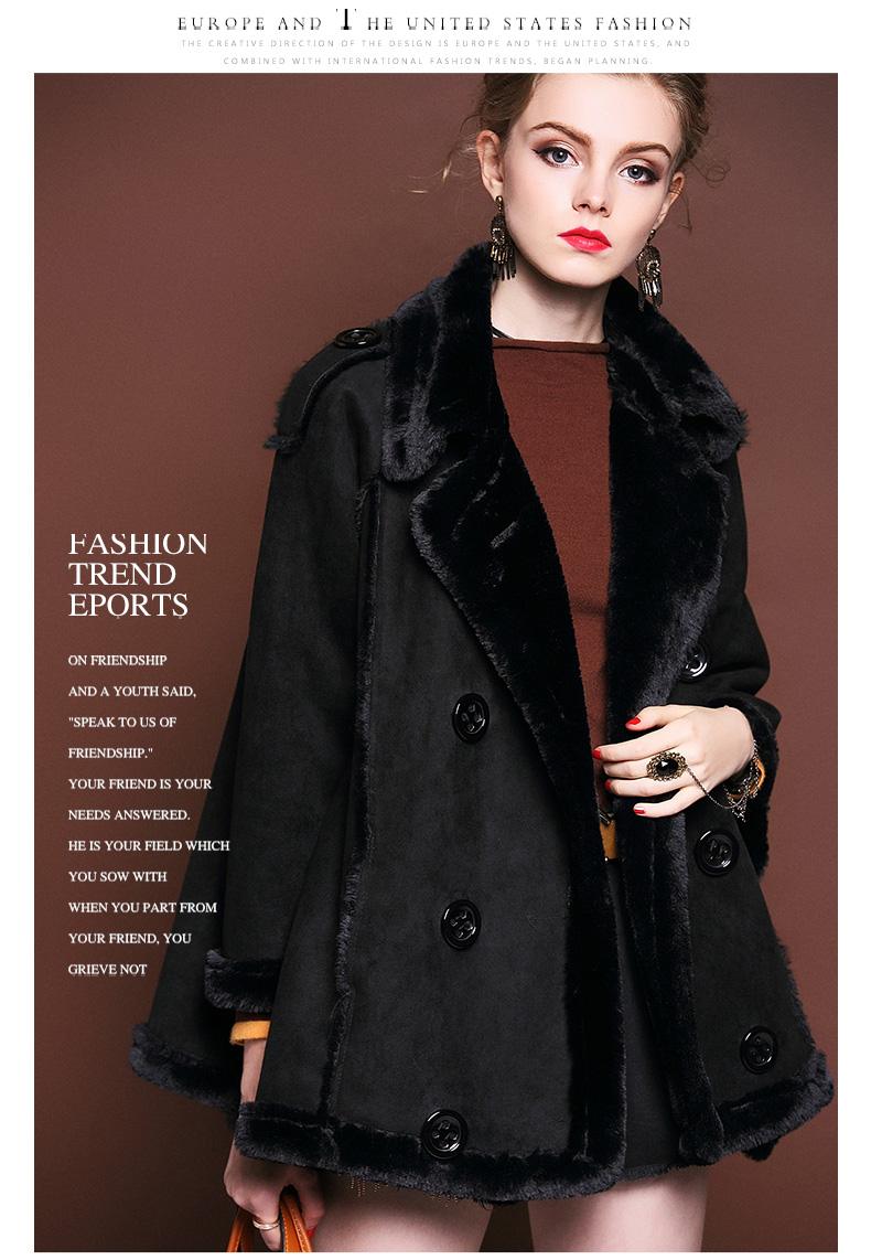 Châu âu Tune Trạm Châu Âu 2017 mùa thu và mùa đông mới hàng Châu Âu triều giả lông một deer skinny loose fur coat phụ nữ dạ lông cừu