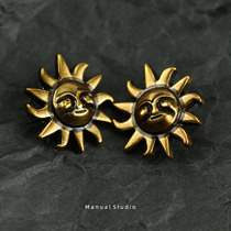 Manual ◆ retro metal copper color Sun God jacket coat button fashion new Japanese and Korean creative buttons