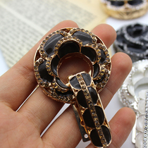 High-grade metal button fur button fur button fur buckle black brown White button mink hair decorative buckle