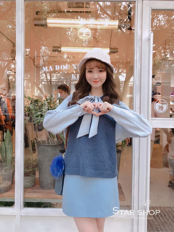 Áo vest cotton màu nữ hoang dã buông lỏng đan áo len mỏng tay không cổ tròn cổ áo vest nữ shop thời trang nữ