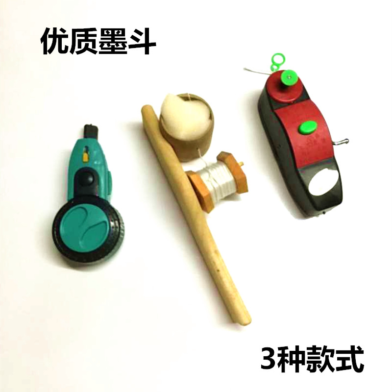 Ink bucket Bamboo Wood Ink Bucket Woodwork Scriber Manual Automatic Scribe Tool Plastic Ink Bucket Woodworking Tool