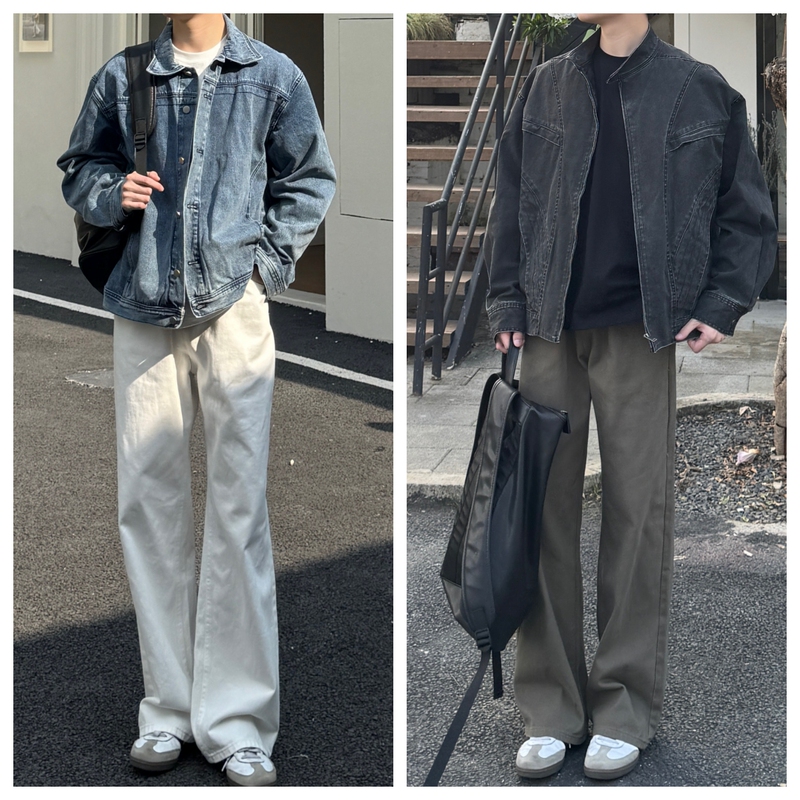 Su Dahuang 26Ss Retro Versatile Washed Loose Workwear Distressed Soft Denim Solid Color Slimming Drape Straight-Leg Pants