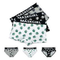 LES handsome T pure cotton unisex womens student maple leaf wide edge tide brand four corners flat angle triangle sports large size tt underwear