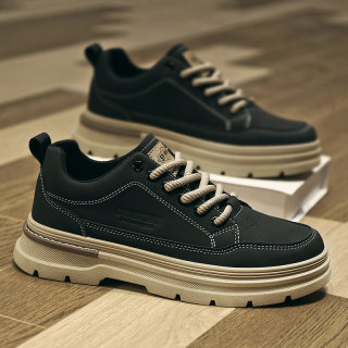 Men's shoes winter men's non-slip wear-resistant work shoes sports casual soft sole large size black workwear trendy shoes