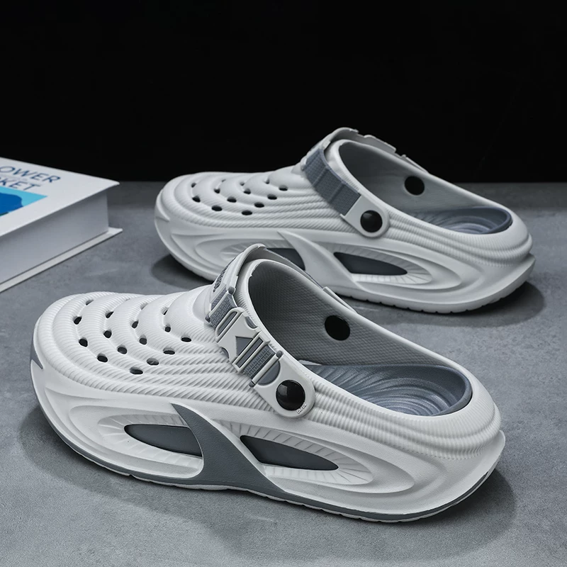 Мужские шлепанцы Coconut Crocs 2026 Новые летние спортивные сандалии для активного отдыха на открытом воздухе, пляжные водоходные двойного назначения Baotou
